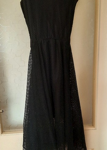 Uzun Siyah Kadın Elbise - Görsel 2
