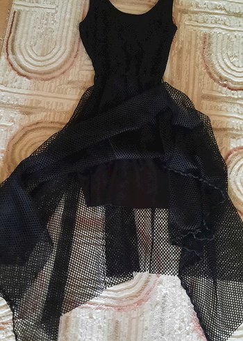 Uzun Siyah Kadın Elbise - Görsel 3