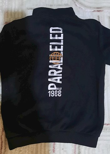 Siyah Yarım Fermuarlı Erkek Sweatshirt - Görsel 3