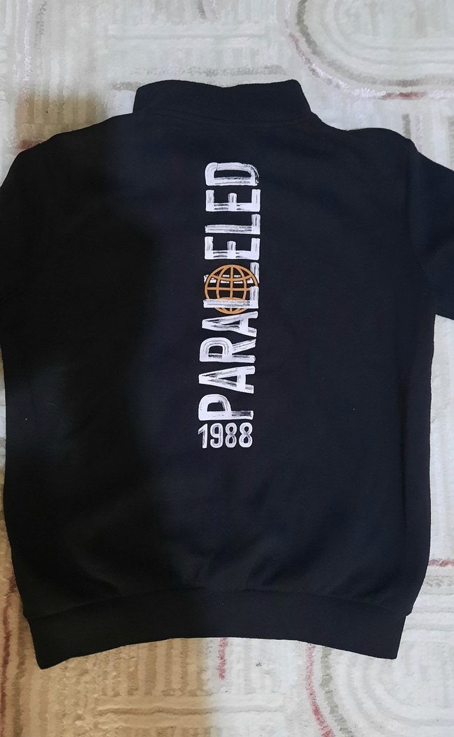 Siyah Yarım Fermuarlı Erkek Sweatshirt - Görsel 3