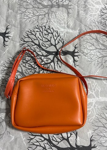 Diğer Turuncu Minimalist Deri Omuz Cantasi