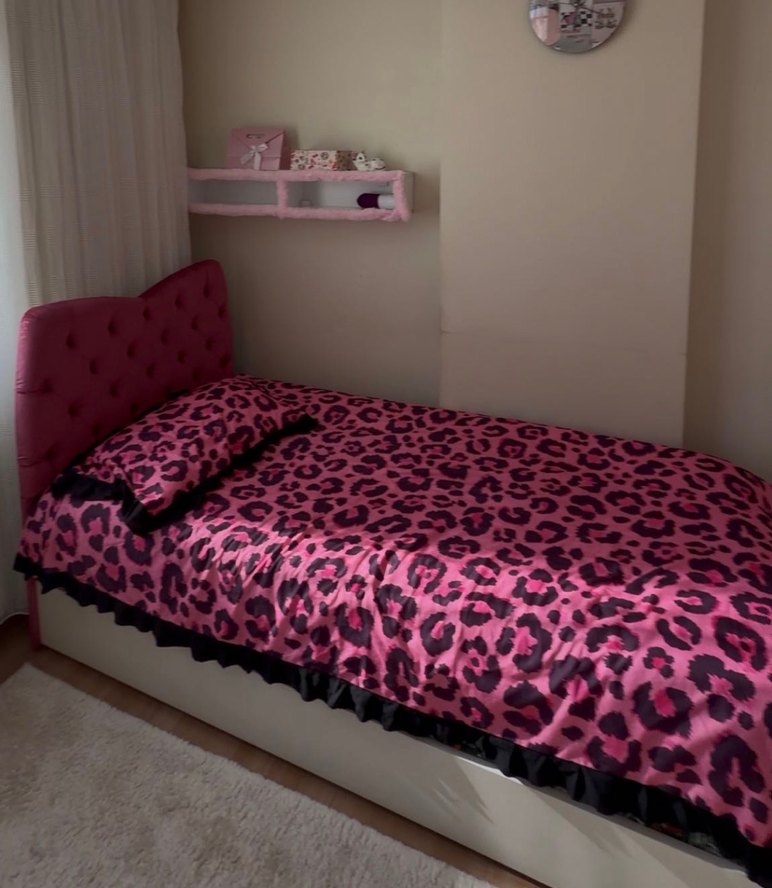 Pembe leopar nevresim takımı - Görsel 3