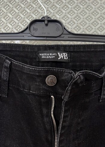 Siyah palazzo yüksek bel kot pantolon - Görsel 2