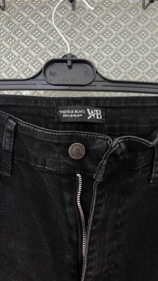 Siyah palazzo yüksek bel kot pantolon - Görsel 2