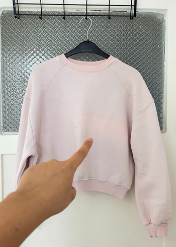 Pembe Kadın Oversize Sweatshirt - Görsel 2