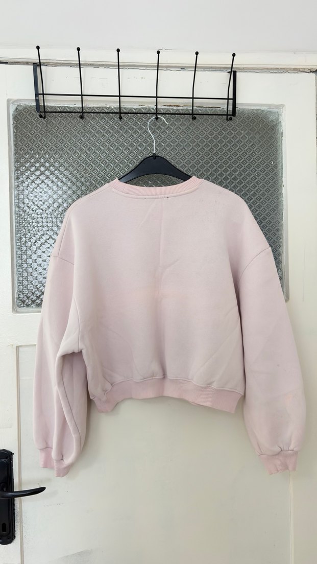 Pembe Kadın Oversize Sweatshirt - Görsel 3