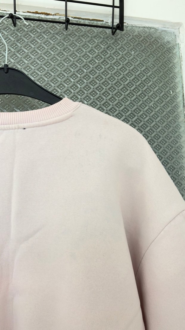 Pembe Kadın Oversize Sweatshirt - Görsel 5