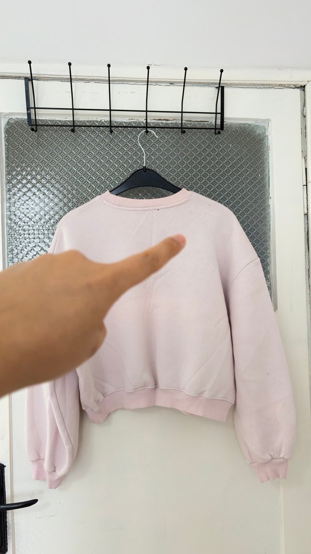 Pembe Kadın Oversize Sweatshirt - Görsel 4