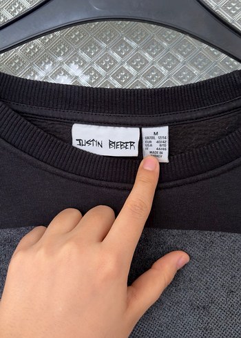 Justın bieber baskılı gri sweatshirt - Görsel 2