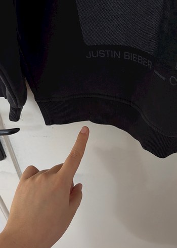 Justın bieber baskılı gri sweatshirt - Görsel 6