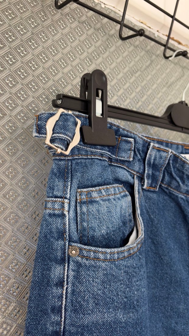 Kadın Mavi Bol Kesim Kot Pantolon - Görsel 5