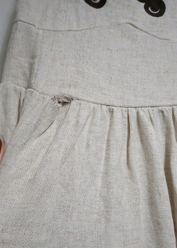 Nakışlı Bohem Keten Elbise - Görsel 4