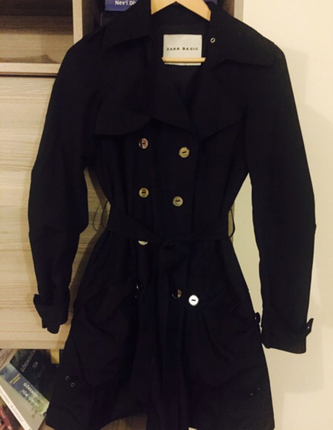 36 Beden siyah Renk Zara trenchcoat
