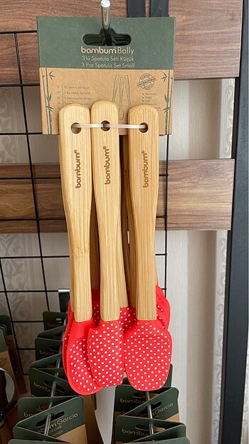 Beden Bambum Bolly 3'lü Spatula Seti Kırmızı