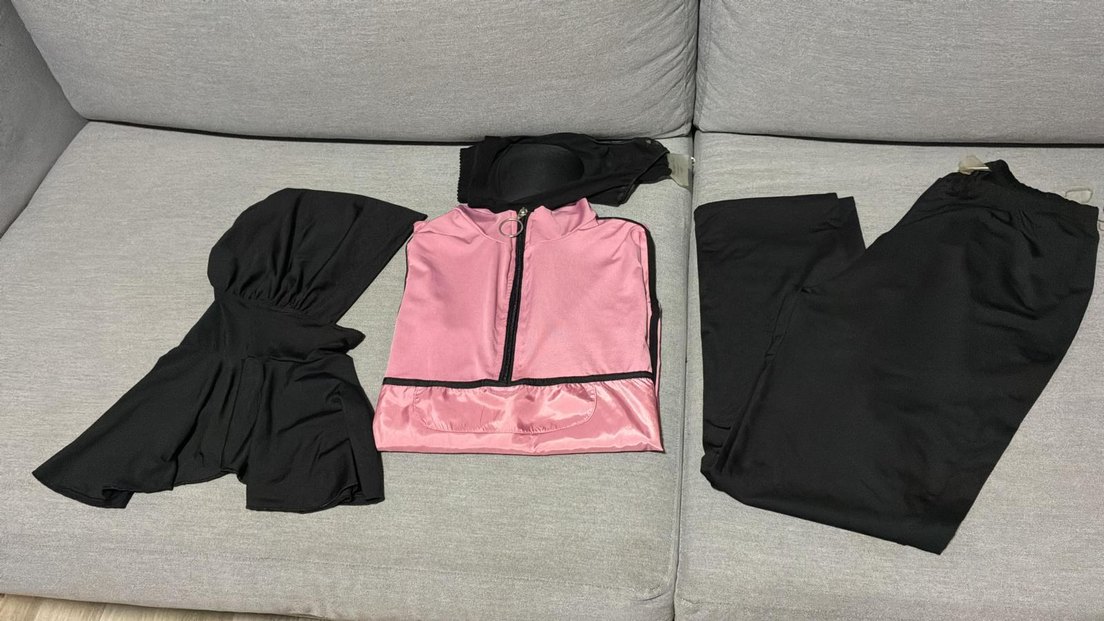 Pembe Uzun Kollu Fermuarlı Kadın haşema - Görsel 2