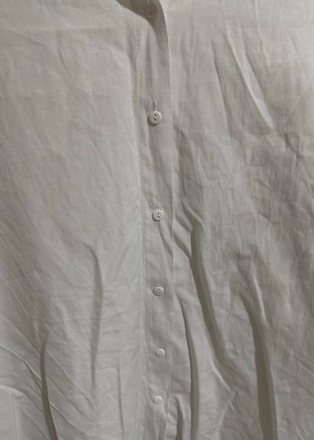 Düğmeli Beyaz  Kadın Gömlek - Görsel 2