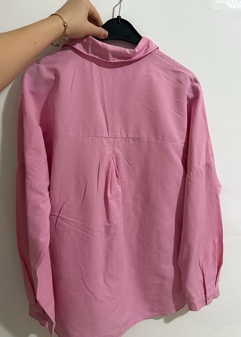 Pembe Düğmeli uzun Kollu Gömlek - Görsel 4