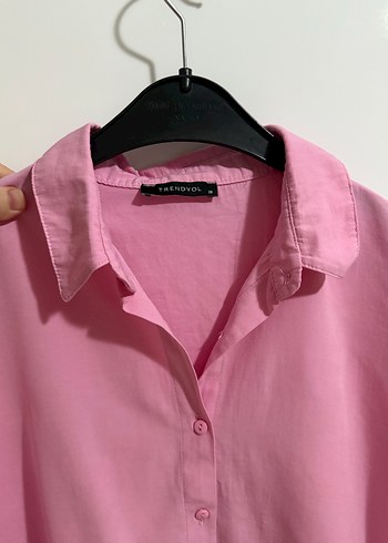 Pembe Düğmeli uzun Kollu Gömlek - Ana görsel