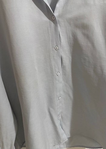 Gri V Yaka Kadın Gömlek - Görsel 4