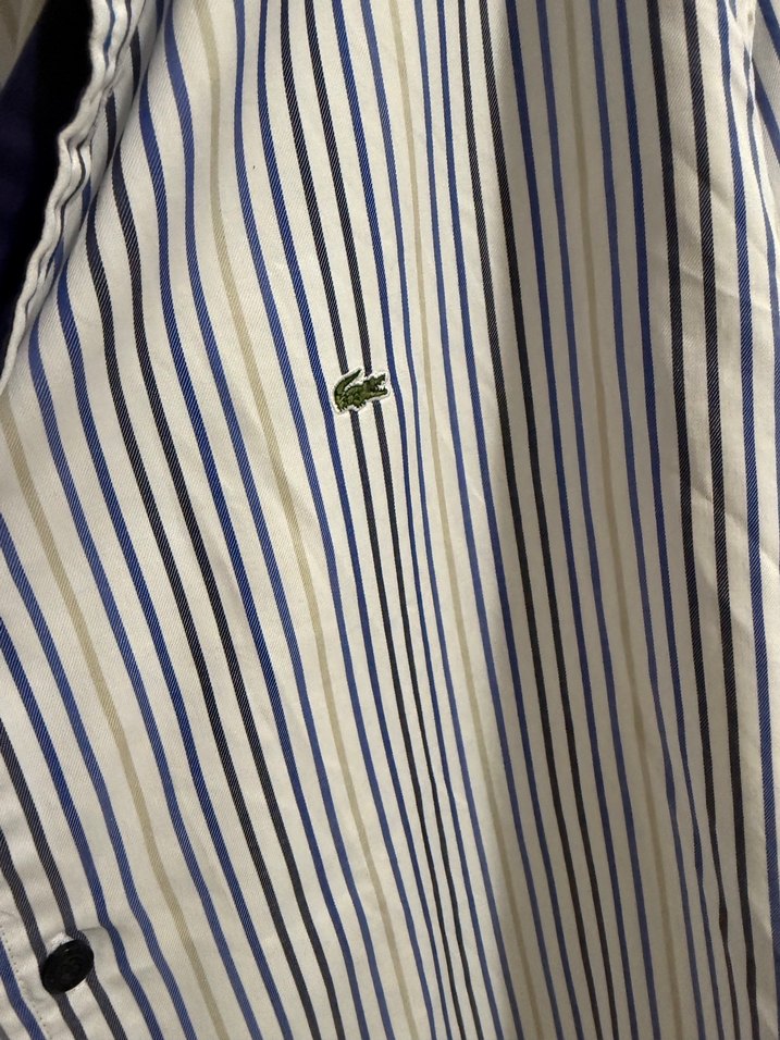 Düğmeli Çizgili Pamuklu Erkek Gömlek - Görsel 3
