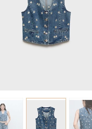 s Beden Mango ikili denim takım sorunsuz