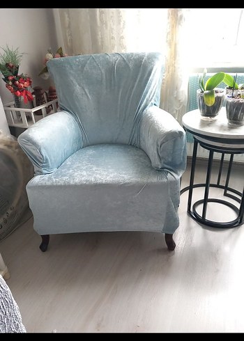 Pastel Mavi Modern Klasik Kanepe Kılıfı - Görsel 3