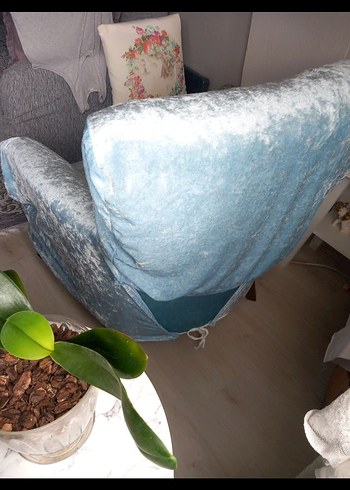 Pastel Mavi Modern Klasik Kanepe Kılıfı - Görsel 4