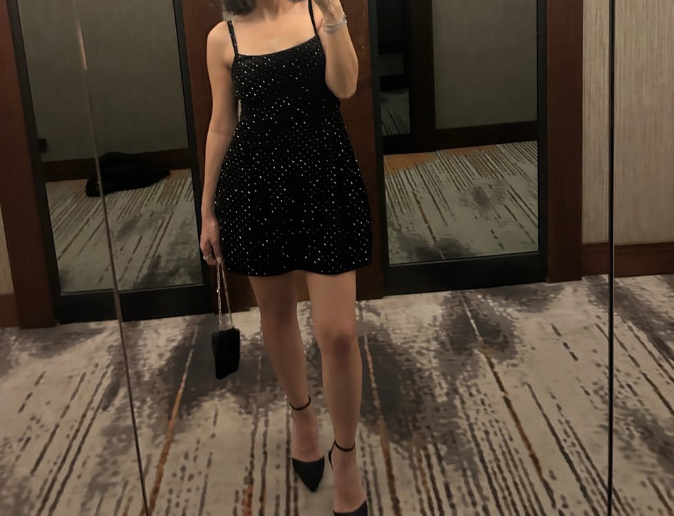 Adl taşlı kadife mini elbise - Görsel 5