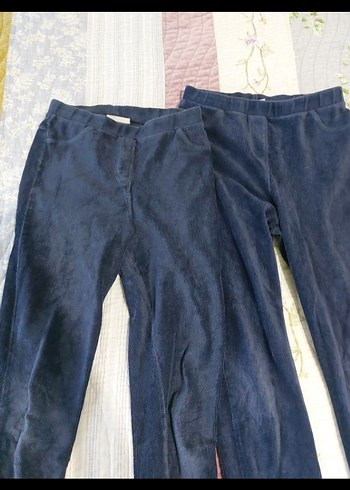 LC Waikiki Kızlar için Lacivert Düz Kesim kadife tayt