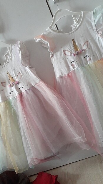 4-5 5-6 yas unicornlu tütülü elbise ikizlerin kıyafetleri için g