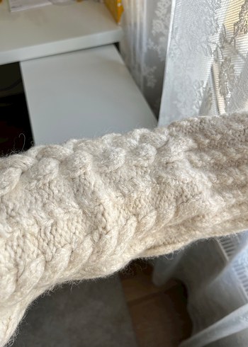 Dilvin Beyaz Örgü Rahat Kazak - Görsel 8