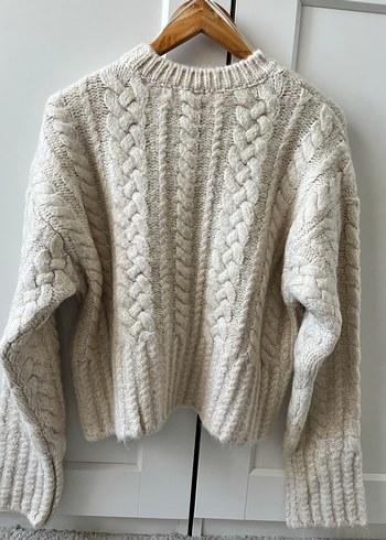 Dilvin Beyaz Örgü Rahat Kazak - Görsel 2