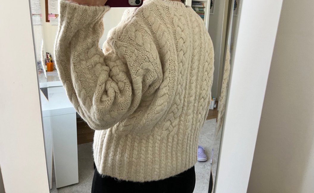 Dilvin Beyaz Örgü Rahat Kazak - Görsel 5