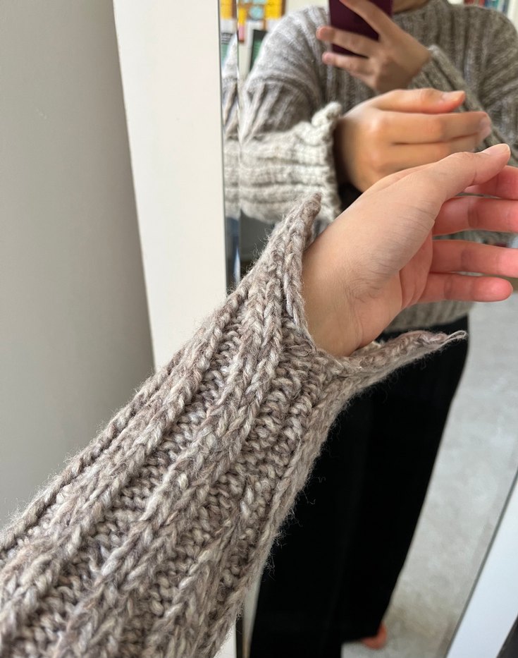 Pull and Bear Yüksek Yakalı Bej Örgü Kadın Kazak - Görsel 4