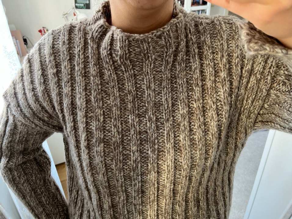 Pull and Bear Yüksek Yakalı Bej Örgü Kadın Kazak - Görsel 3