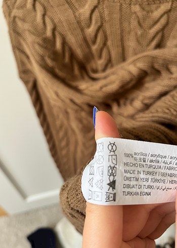 Pull and Bear Kahverengi Örgü Kadın Kazak - Görsel 4