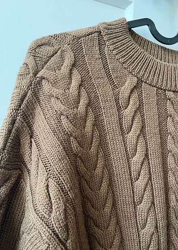 Pull and Bear Kahverengi Örgü Kadın Kazak - Görsel 2