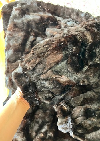 Koyu Kahverengi Midi Boy Gerçek Kürk Kadın Kaban - Görsel 6