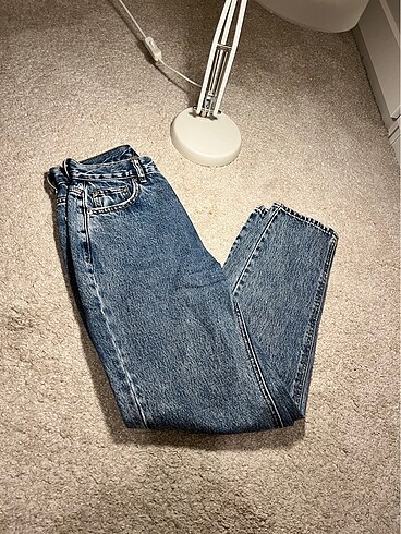 Pull and Bear Yüksek bel Mom fit jean - Görsel 5