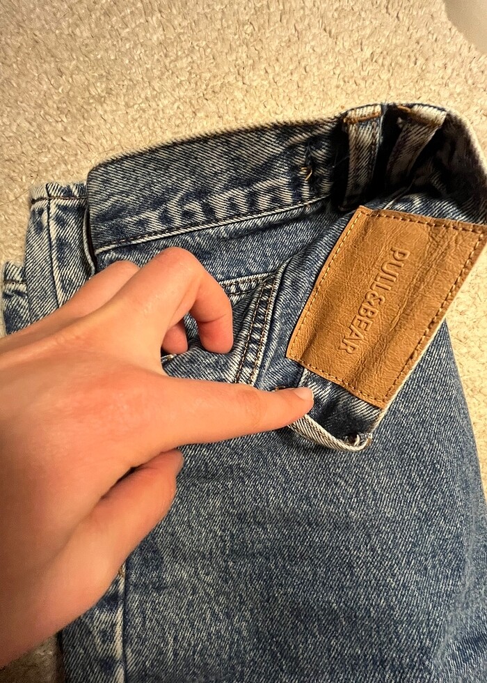 Pull and Bear Yüksek bel Mom fit jean - Görsel 3