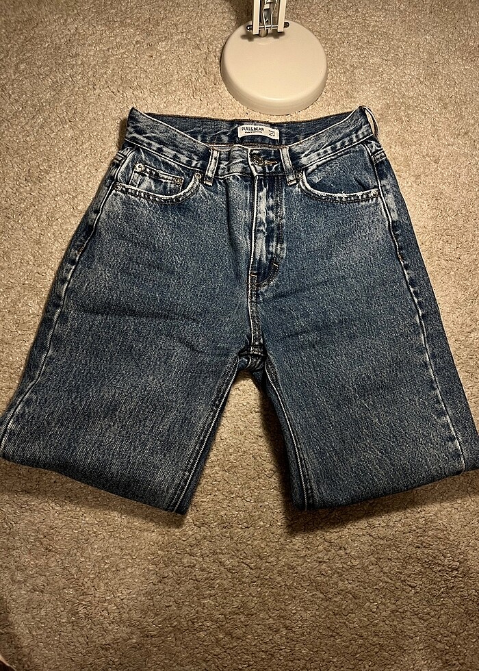 Pull and Bear Yüksek bel Mom fit jean - Görsel 4