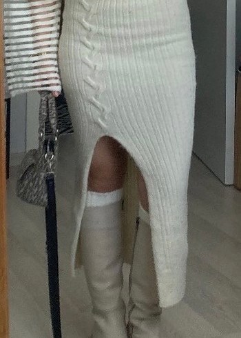 Beyaz Triko Uzun Etek - Görsel 2