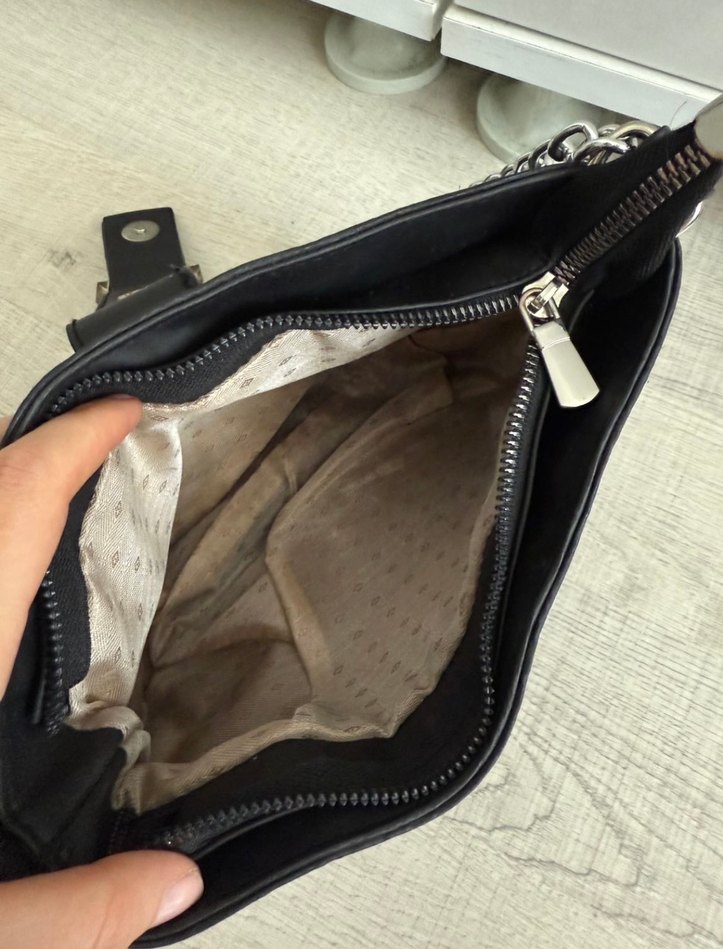 Siyah Deri Tokalı Parisian Goth Çanta - Görsel 3