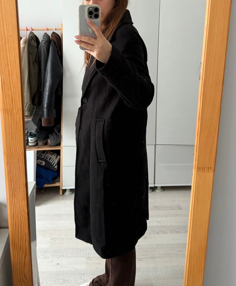 Siyah Uzun Klasik Kaban - Görsel 3