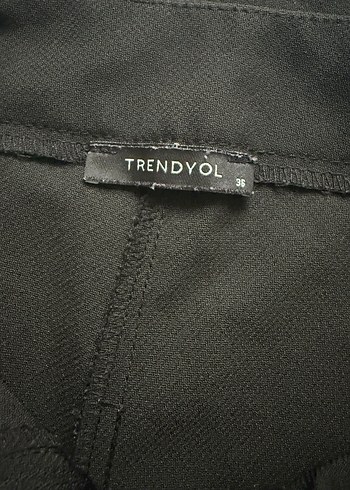 Siyah Midi Kadın Kumaş Pantolon - Görsel 3