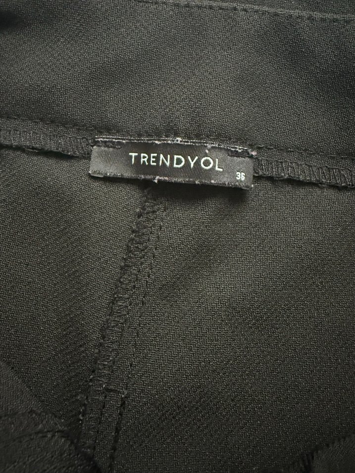 Siyah Midi Kadın Kumaş Pantolon - Görsel 3