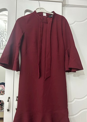 Bordo Midi Mezuniyet Elbisesi - Görsel 2