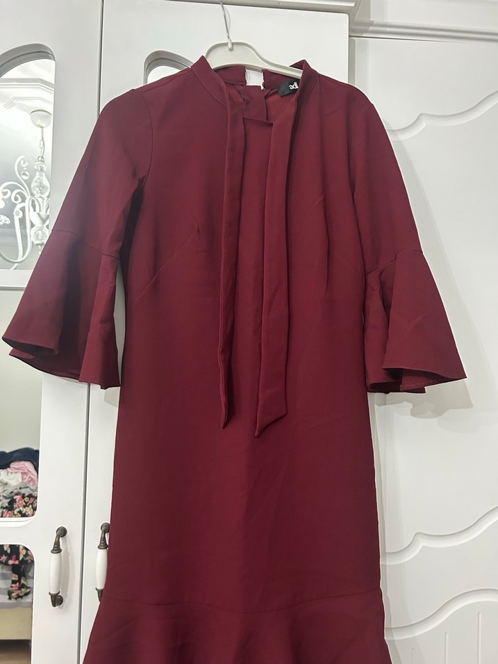 Bordo Midi Mezuniyet Elbisesi - Görsel 2