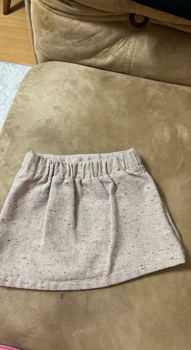 Düğmeli Bej Mini Yün Etek - Görsel 2