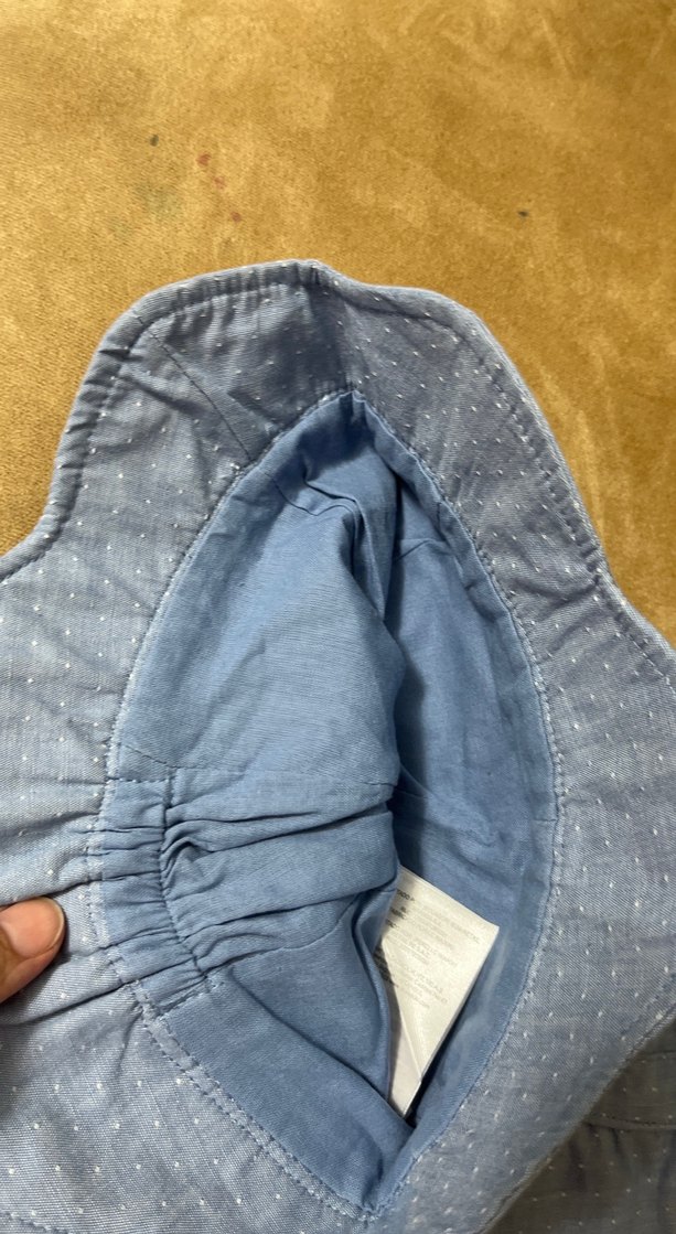 Çocuk İçin Fırfırlı Mavi Denim Şapka - Görsel 3